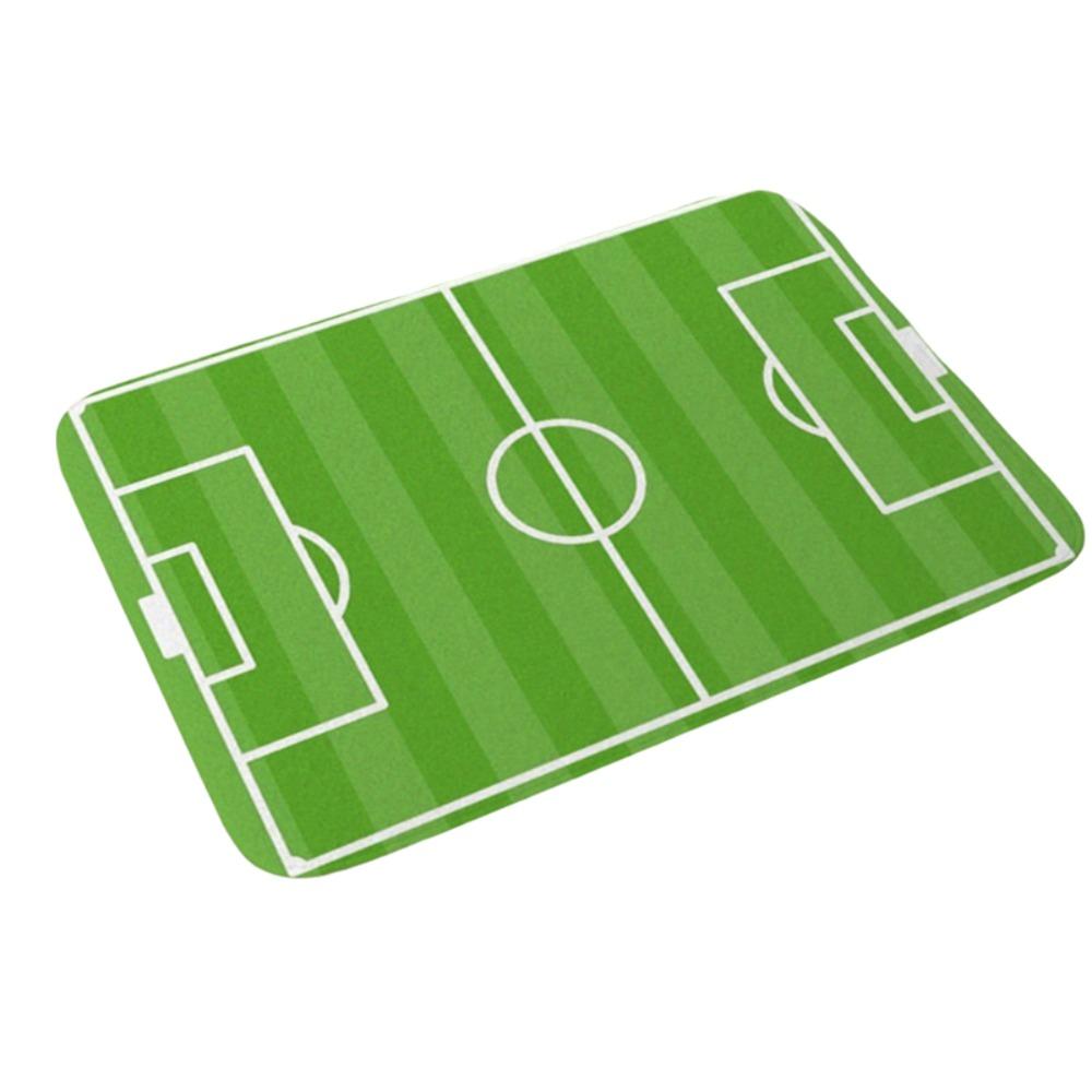 Green Football Court Pattern Doormat Non-slip Small Rug Home Decor Bath Mat Bathroom