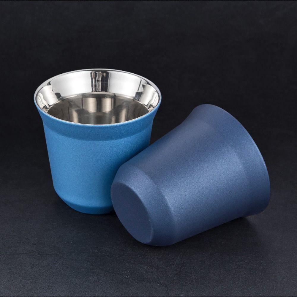 New 80ML Espresso Mugs 304 Stainless Steel Double Wall Coffee Cups Small Capacity Cold Water Cold Drinks Cup