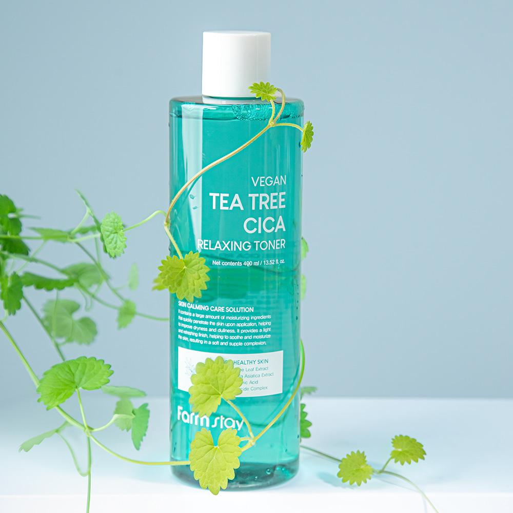 Farm Stay Vegan Tea Tree Cica Relaxing Тоник большой емкости 400 мл