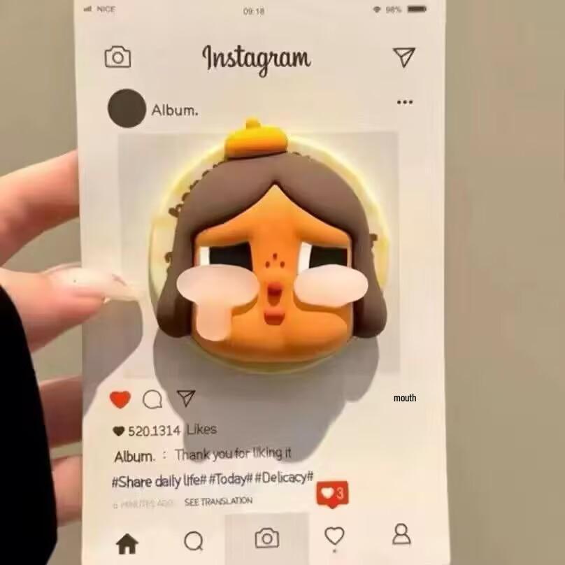 3D Силиконовый Мультяшный Плачущая Звезда Держатель для Мобильного Телефона и Выдвижной Держатель-Подушка