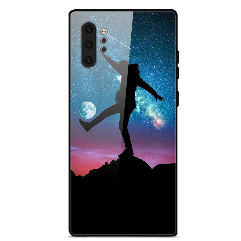 Phone Case For Samsung Galaxy Note 10 Plus Coque Tempered Glass Hard Back Cover For Samsung Note 10 Case Note10+ Funda Bumper