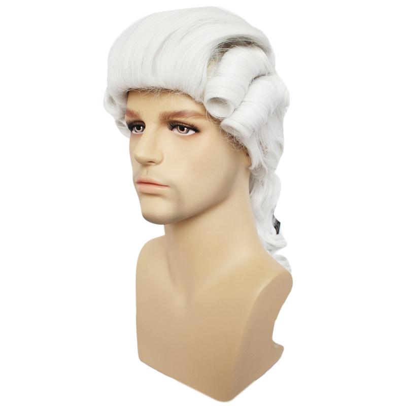 Синтетические волосы Колониальный парик для косплея для адвоката Светлые парики Длинные кудрявые волнистые парики для унисекс взрослых Костюм Вашингтона