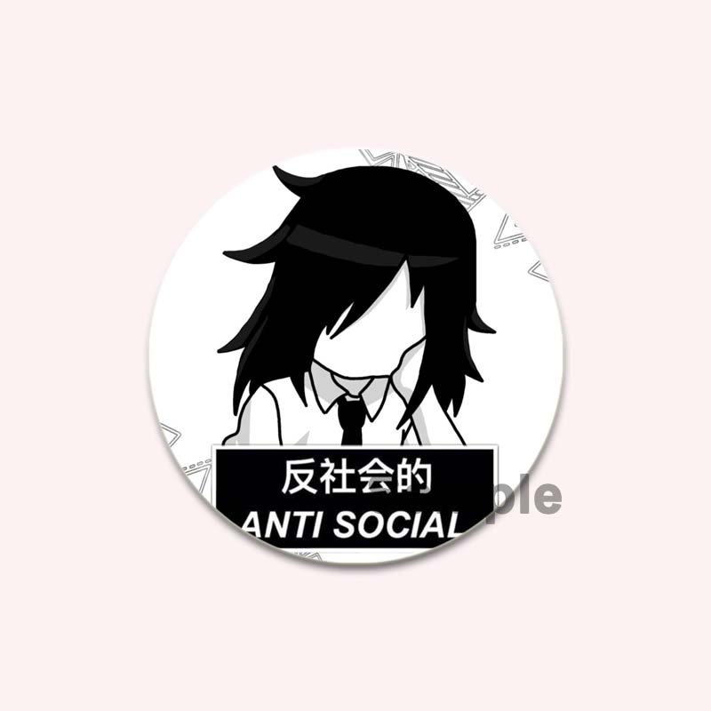 32/44/58MM Аниме Tomoko Kuroki Watamote Pins Милый мультяшный значок ручной работы Броши для нагрудника для рюкзака Одежда Подарки Аксессуар