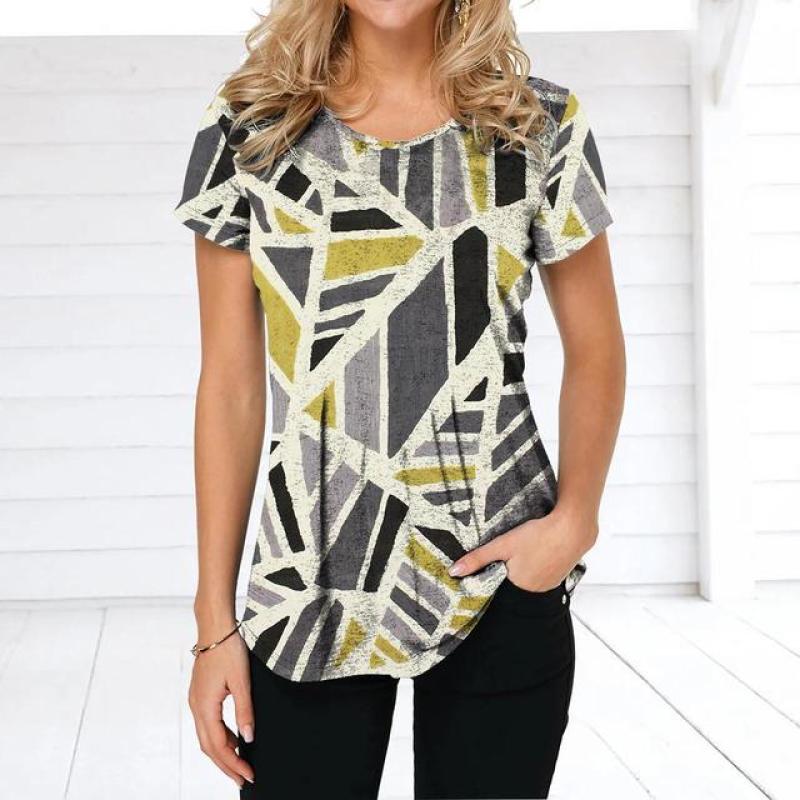 Женская футболка в стиле ретро, ​​футболки с клетчатым принтом, лоскутная одежда, блузка с круглым вырезом и короткими рукавами, женские топы большого размера, женская рубашка в стиле Харадзюку