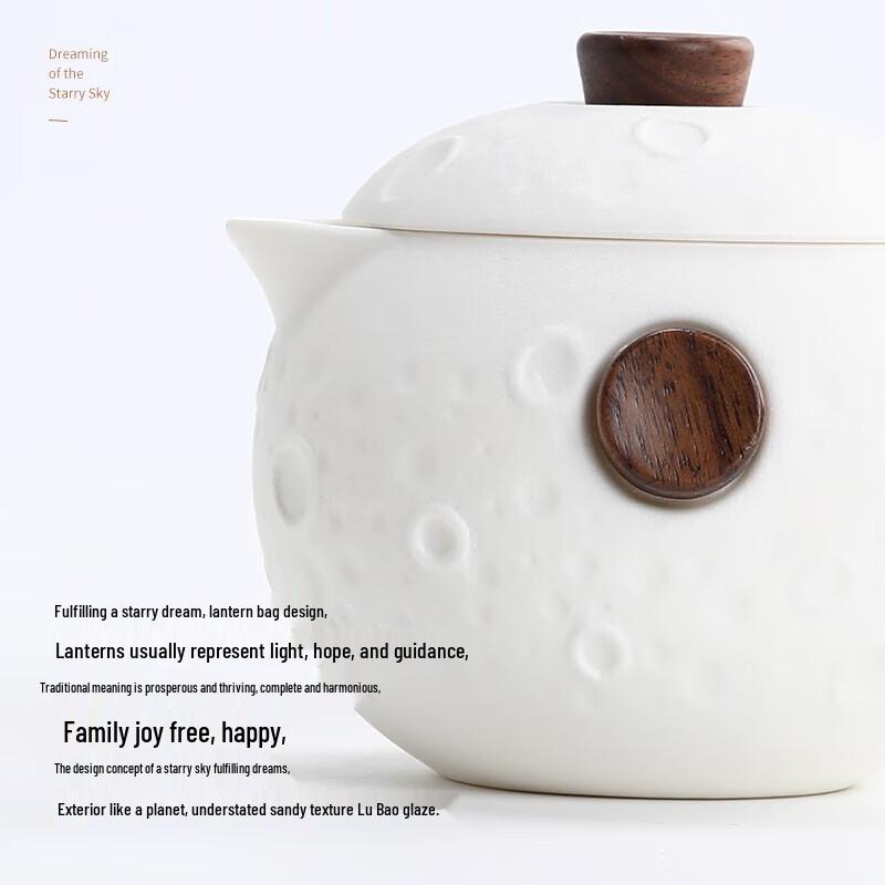 HLB Travel Ceramic Tea Set (1 Pot, 3 Cups)