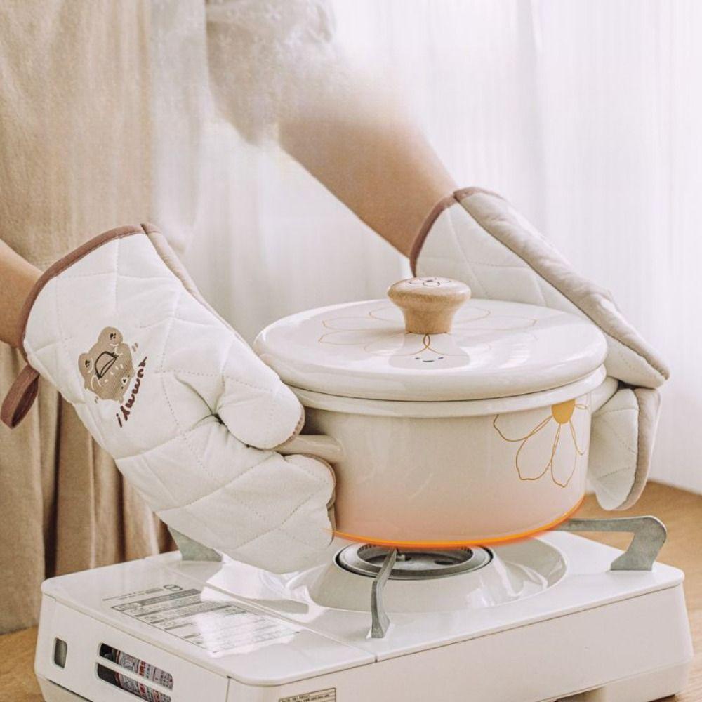 Non-slip Microwave Glove Anti-scald Insulation Pad Cute Kitchen Mitts Barbecue