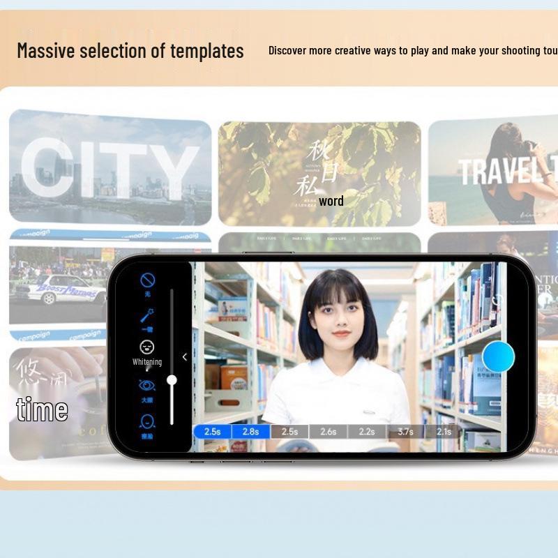 Беспроводной микрофон Kua Jing Smart AI с отслеживанием лица, трехосевым стабилизатором и шумоподавлением.