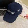Fashion Hat big head circumference Korean version retro stickman embroidered baseball cap women's versatile casual wide brim soft top sunshade cap