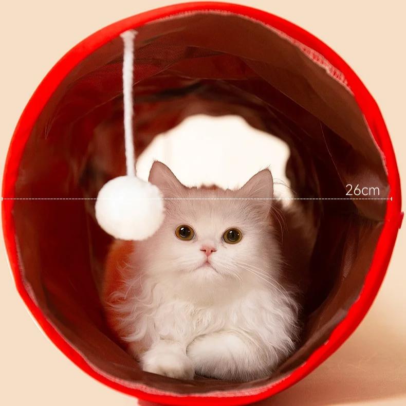 New Cat Tunnel, Ground Rolling, Chinchilla Toy, Koi Cat Scratch Board, Folding Channel, Semi Enclosed Cat Nest