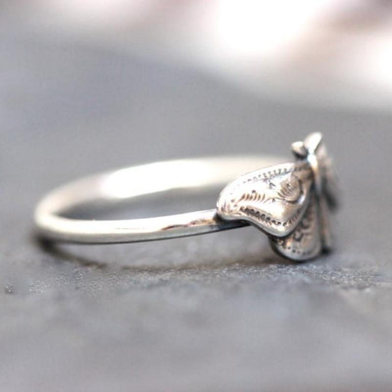 Celestial Moth Ring Celestial Jewelry Moon Moth Ring Witch Ring Witch Jewelry Silver Color Moth Jewelry Mystic Moth Ring