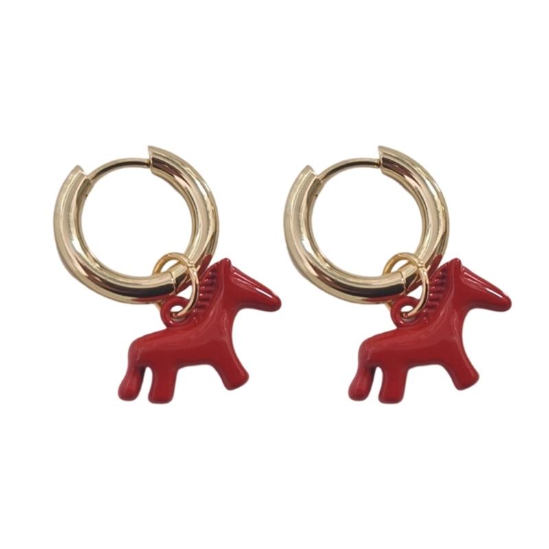 Уникальные серьги-подвески с лошадью Модные серьги Серьги из сплава с текстурой Подходят для повседневных и официальных случаев
