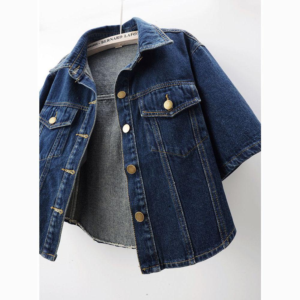 Summer Women's Short Loose Short-sleeved Denim Jacket