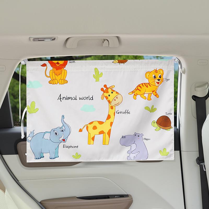 Автомобильные мультяшные шторы Универсальные присоски Типа автомобильные солнцезащитные шторы для боковых окон Защита от солнца Теплоизоляция Боковые солнцезащитные шторы для окон