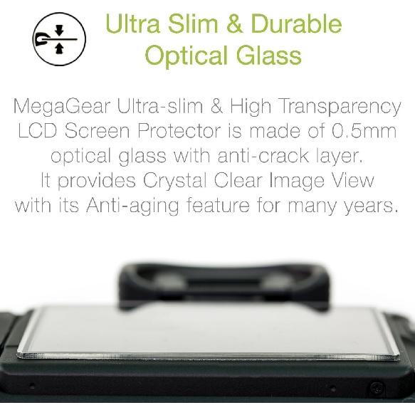 MegaGear LCD Screen Protector: 8H Scratch Resistant, Shatterproof, 0.5mm Optical Glass for Leica D-Lux 7, D-Lux 8, C-Lux