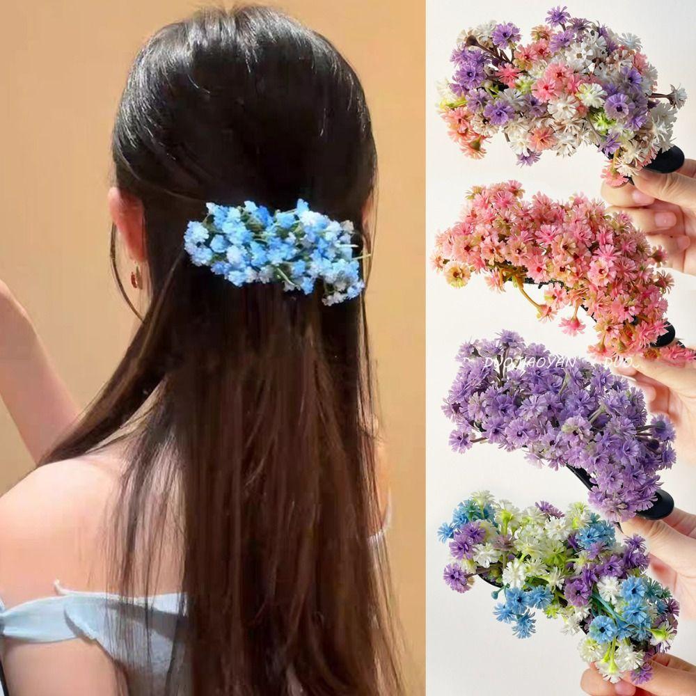 Bohemian Starry Sky Flower Hair Clip Sweet Thai Hairpin Headwear Floral Side Clip Female