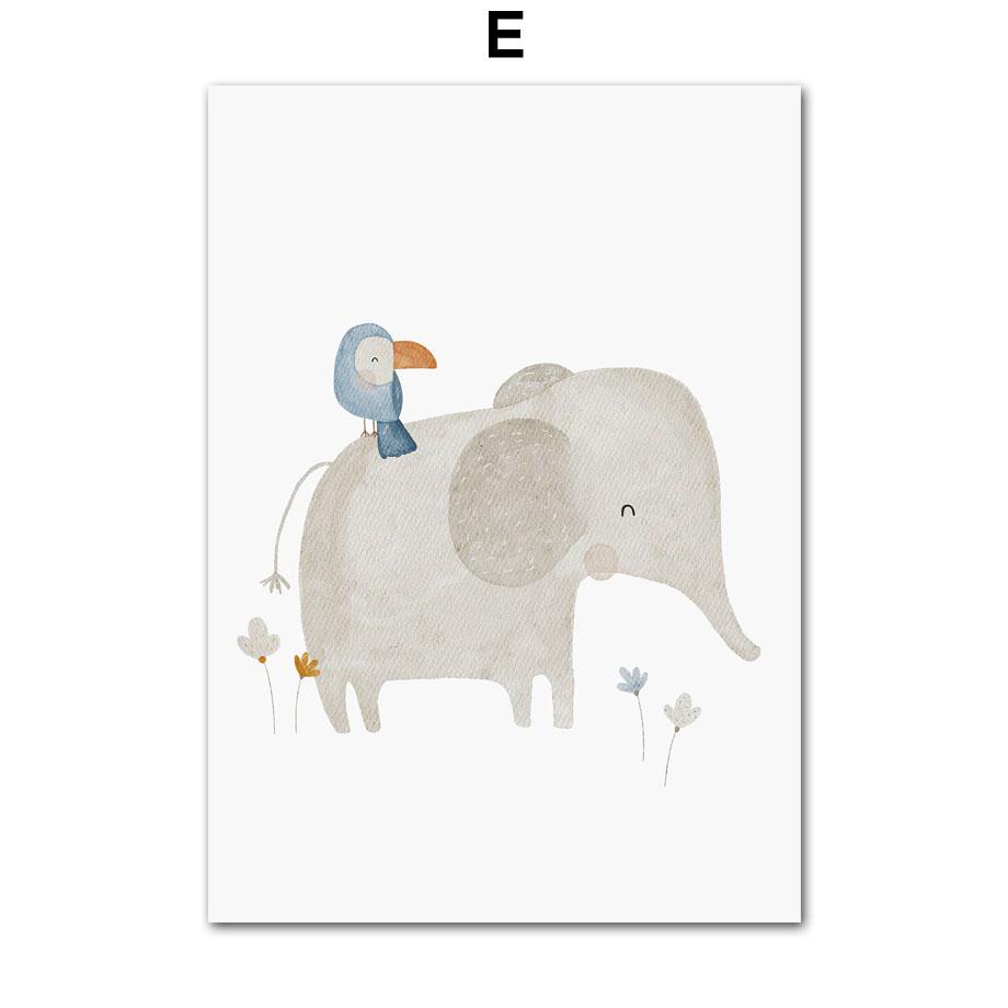 Бохо Детская Медведь Кролик Обезьяна Луна Номер Алфавит Настенное Искусство детские принты Плакаты Для Детской Комнаты Детский Декор Холст Картины