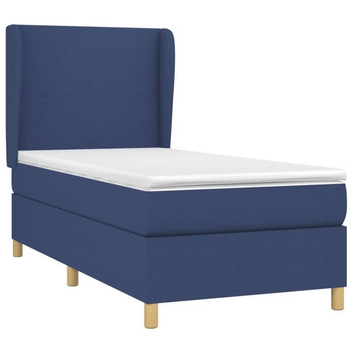 Maison Exclusive - Sommier à lattes de lit avec matelas Bleu 90x190 cm Tissu