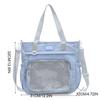Large Capacity Itabag Zipper Canvas Shoulder Bag Portable Transparent Pocket Handbag  Women