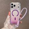 Для IP17PROMAX Двухцветный градиентный магнитный чехол для телефона, Противоударный Три-в-одном для чехла для телефона Apple со шнурком