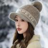 Autumn and Winter Hat Women's Warm Thickened Wool Hat Windproof Ear Protector Knitted Hat Women Winter Knitted Wool Hat Outdoor Travel Windproof Hat