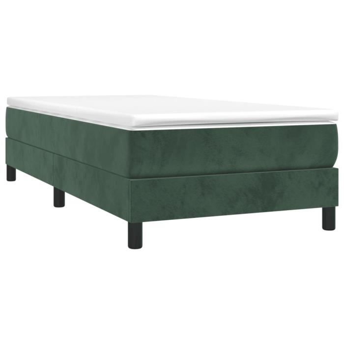 VidaXL Divan Bed with Mattress Dark Green 90x200 Cm - Model 3144312