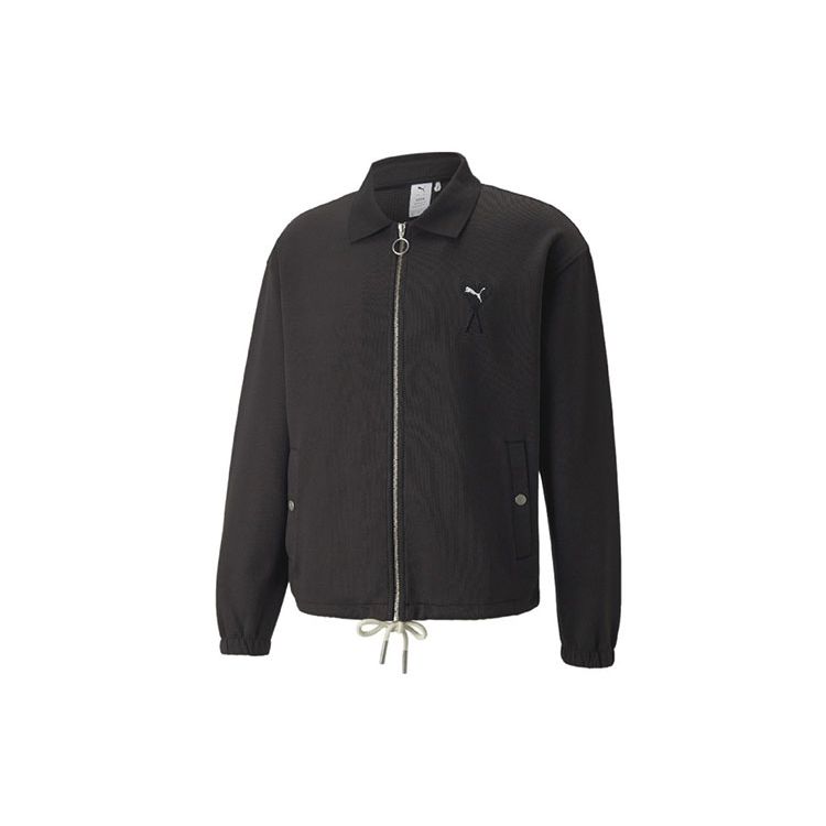 Puma Ami Paris Collaboration Embroidered Knit Zip-Up Collar Jacket Men Jacket Black 534066-01