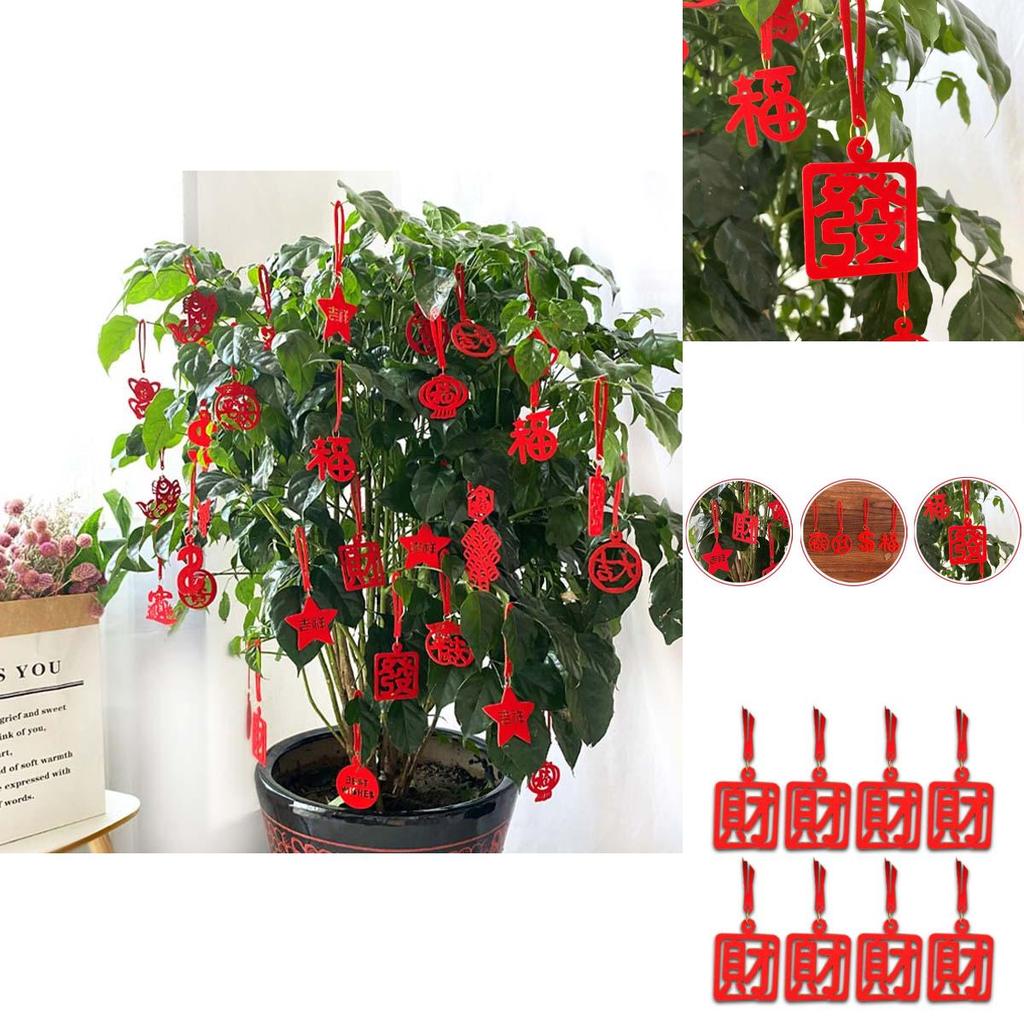 Красиво сделанный 8 шт. Китайский Новый год CNY Уличный красный декор Фестиваль Бонсай Денежное дерево Подвеска