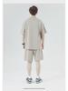 Мужская футболка High Street Trendy из японского плотного хлопка, 275 г, короткие рукава, свободный крой, небольшой воротник, однотонный цвет.
