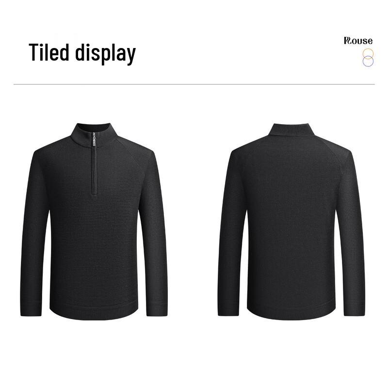 Мужской зимний толстый свитер Luozi на молнии до середины из 100% шерсти