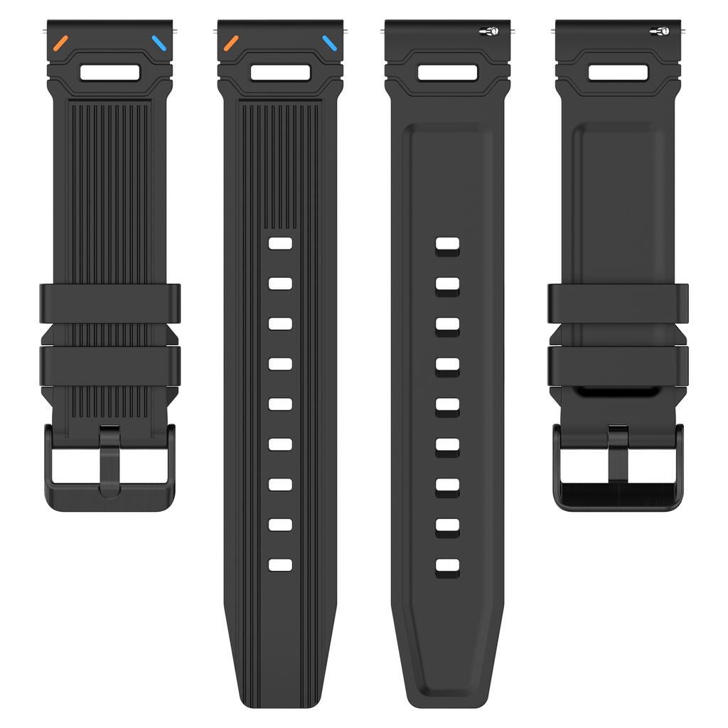 22mm Universal Silicone Watch Band For Huawei Watch GT 5 Pro 46mm/GT 5 46mm/GT 4 46mm Vertical Stripes Strap