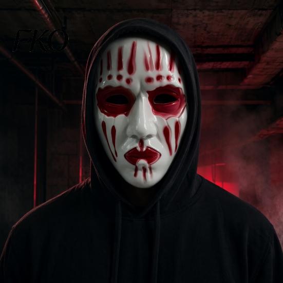 Dripping Blood Mask Halloween Scary Full Face Mask, Ghost Cosplay Unisex Prop for Party, Horror Skull with Adjustable Strap Comfortable Adult