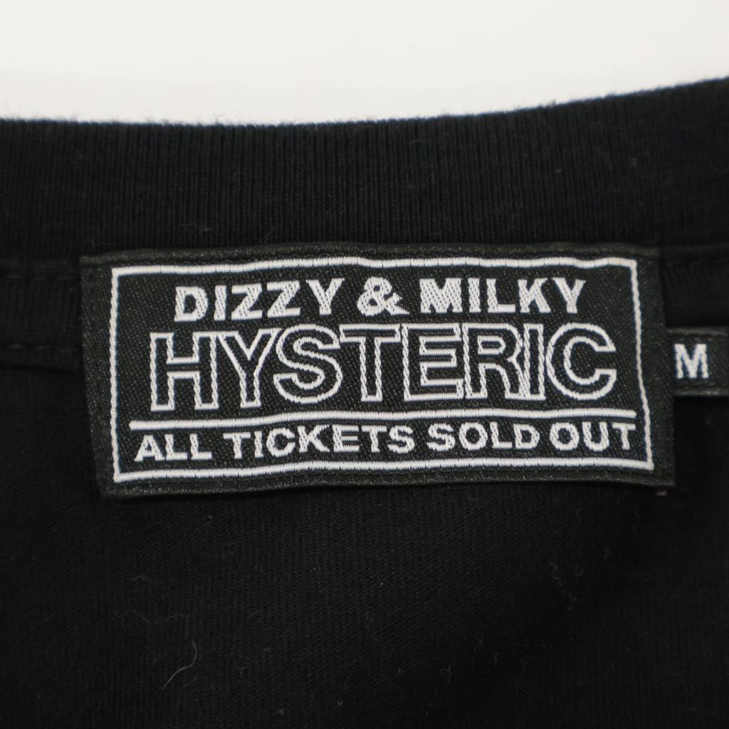 HYSTERIC GLAMOUR 0223CT01 FLAMES WOMAN Print T-shirt Tops M blackUsed