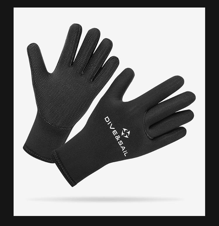DIVE&SAIL 5мм Дайвинг Перчатки: Защита от холода, устойчивость к царапинам для плавания, серфинга, рыбалки, спасательных работ и велоспорта