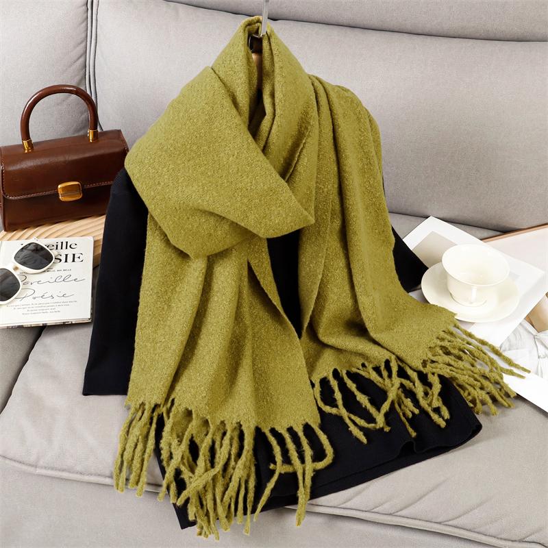 Luxury 2 Colours Cashmere Scarf Women Autumn Winter Shawl Pashmina Handkerchief Lady Pareo Soft Outdoor Windproof Travel Bufanda
