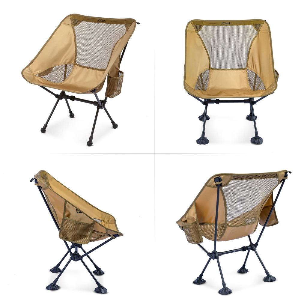 iClimb Уличное ультраскладное пляжное кресло с хранением, удобное для сумки, кресло для спортивного дня, концерта, легкое, компактное, сумка, переносить, рыбалка, кемпинг,