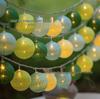 Round Cotton Ball String Lights - Christmas Holiday Decoration, Bedroom Fairy Lights, Flashing Starry Sky