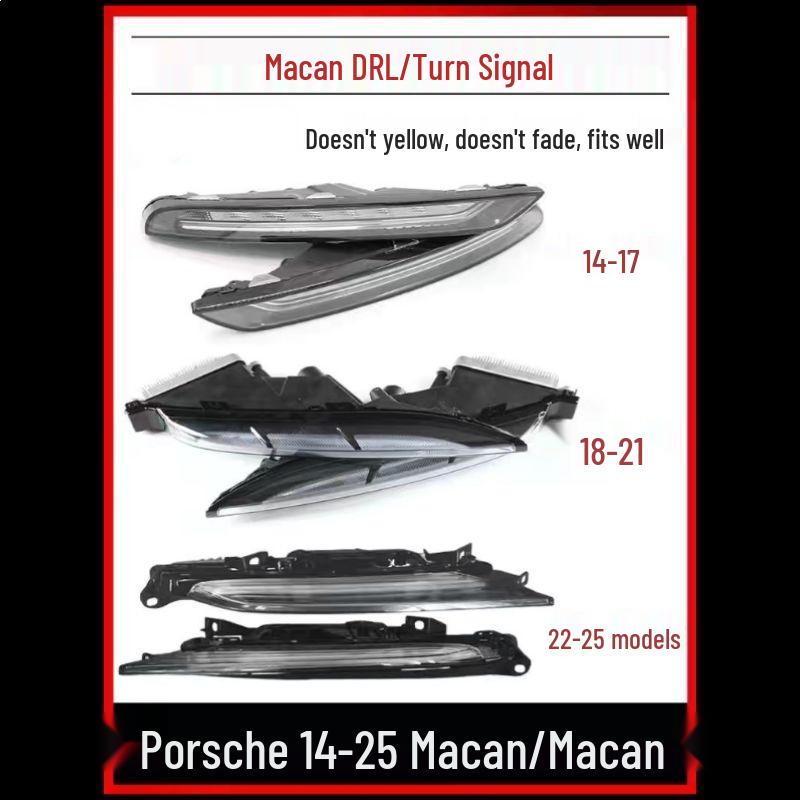 Совместимо с Porsche Macan: Светодиодные противотуманные фары и передние дневные ходовые огни с указателями поворота.