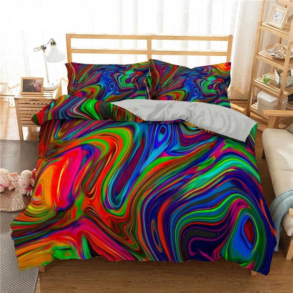 Phechion Psychedelic 3D Print Bedding Collection Duvet Covers Pillowcases One Piece Comforter Bedding Collections Bedclothes With Bed Linen K269
