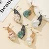 1pc, Natural Shell Brooch Pin - Handmade Elegant Snail Design Jewelry, Unique Gift for Women, Fashion Accessory for Daily Wear and Special Occasions
