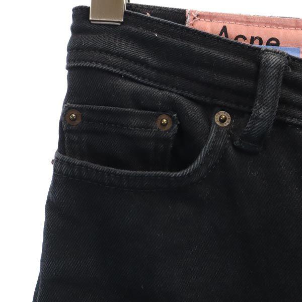 Acne Studios Узкие джинсы w25 Серия Black Обработка повреждений Женские Б/У