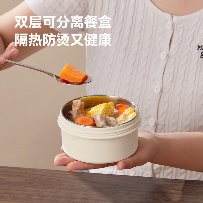 JD Original Insulated Lunch Box, 304 Stainless Steel Food Container, Individual Meal Box for Office Workers, Multi-Layer Student Bento Box, 2.2L Black