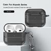Waterproof Carbon Fiber Texture Soft Silicone Earphone Case With Keychain Hook For Apple Airpods Pro 2 Generation 2nd Air Pods 3 Gen Shockproof Cover