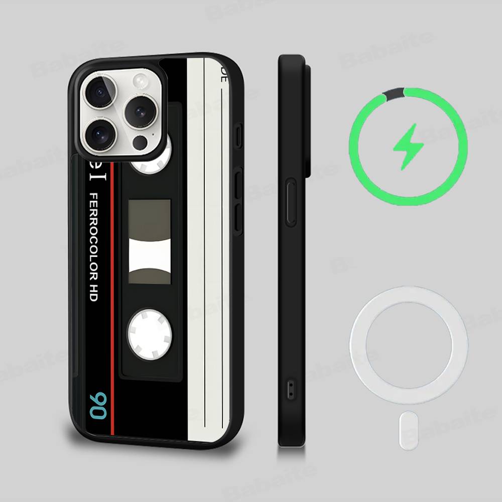 Magnetic Radio Tape Cassette For Magsafe Magnetic Wireless For IPhone 17 Pro Max 15 Plus 14 13 12 11 16 Pro Phone Case