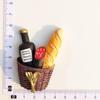 Creative Lovely Resin Refrigerator Magnet Sticker Bread Milk Bacon Fried Egg Pan