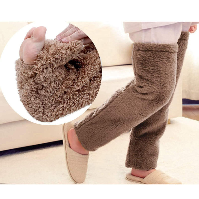 Пушистые высокие носки Тедди Ноги Прижимающиеся Длинные Лапки Пушистые Леггинсы Тапочки выше колена Мохнатые Чулки Носки-поло