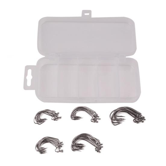 50 шт. Рыболовный крючок с коробкой для хранения, нержавеющий, устойчивый к коррозии, простой в использовании, с бородкой, для ловли карпа, рыболовные снасти для рыбалки на открытом воздухе