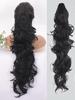 28 Inch Black Synthetic Long Wavy Hair Ponytail Claw Clip For Woman Fake Hairpiece