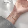 Блестящий простой тонкий изящный браслет из розового золота 925 пробы для женщин, регулируемый браслет из серебра класса люкс, корейские изыски