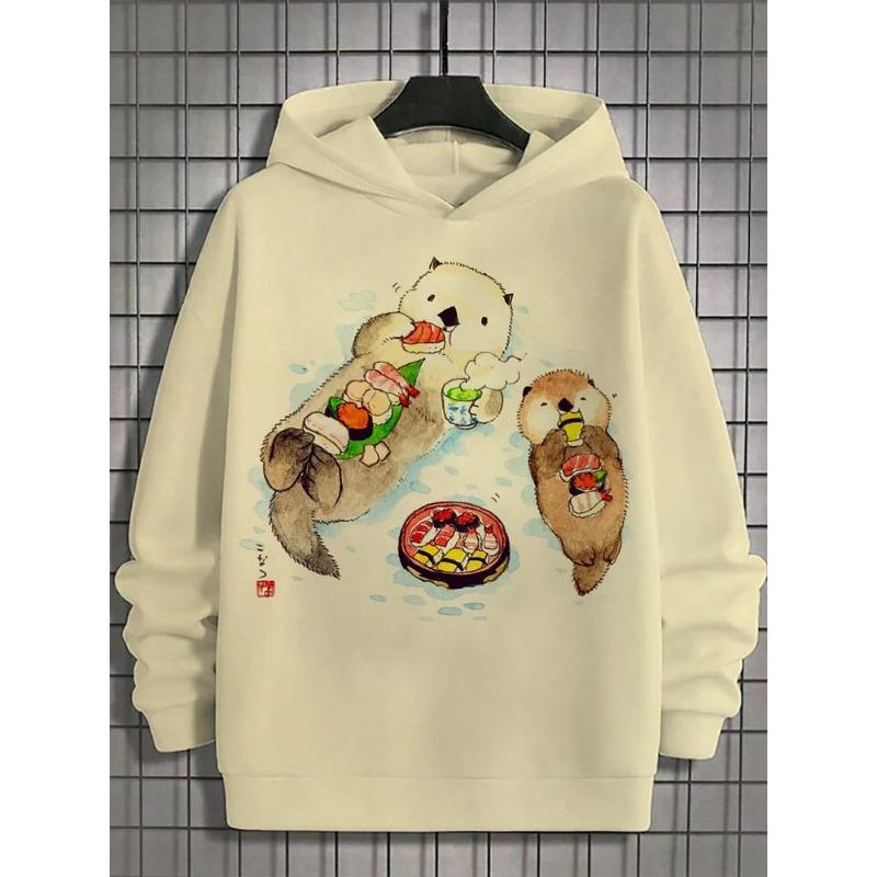 Осень и зима Мужская толстовка с капюшоном Animal Art в японском стиле Harajuku Fashion Casual Sports Hoodie Pattern Осень и зима