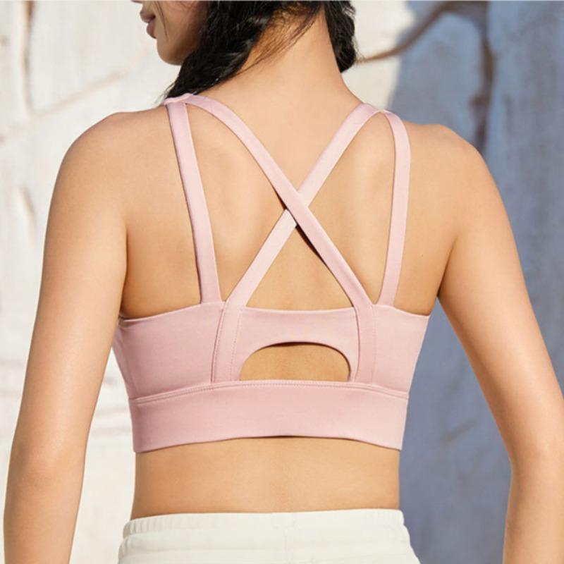 Высокопрочный Ударопрочный Поддерживающий Фитнес-комплект с Фиксированными Чашками Тонкая и Красивая Спина Одежда для Йоги Спортивный Бюстгальтер на Молнии Спереди